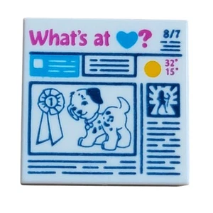 LEGO Dog Ribbon Whats At Heart Tile 2x2 3068pb0933 Friends Replacement Parts - Picture 1 of 2