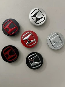 4PC Honda Wheel Rim Center Hub Caps Chrome Black Silver Red 69MM 2.7 inch - Picture 1 of 19