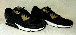 Scarpe sneakers Nike Air Max 90 nero oro bianco ~ DM7557-001 ~ uomo taglia 12,5 - Foto 1 di 8
