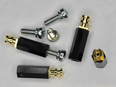 4pcs M3 Turret Standoff Solder Terminal with M3 mounting screws Gold Plated - Image 1 of 4