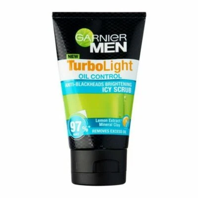 100ml GARNIER MEN TurboLight Anti Acne Oil Anti-Blackhead Brightening Icy Scrub - Image 1 of 3