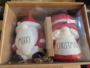 Rae Dunn Merry & Christmas Santa & Mrs. Claus Gnome Figure Set New In Box! - Picture 1 of 6