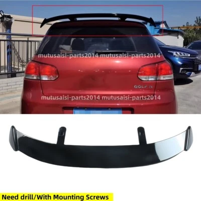 UNIVERSAL FITS 2010-2014 VW GOLF MK6 R GTI GLOSSY REAR WINDOW ROOF SPOILER WING - Image 1 of 4