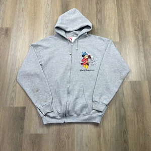 Vintage Hoodie Mens Large Gray Mickey Mouse Walt Disneyworld 90s 25th Anniversay - Picture 1 of 14