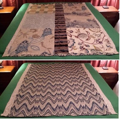 Cubierta de manta de edredón de retazos 59x76 azul en zigzag 6 bloques atada a mano ÚNICA NUEVA EN SU CLASE Foto 1 de 4