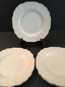 Myott Staffordshire 3 Side Plates WHITE with gold trim 6 1/2" England - Picture 1 of 5