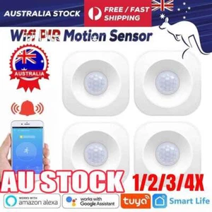 1-4Pack Tuya WiFi Smart PIR Motion Sensor Alarm Detector Work With Alexa Google - Picture 1 of 17