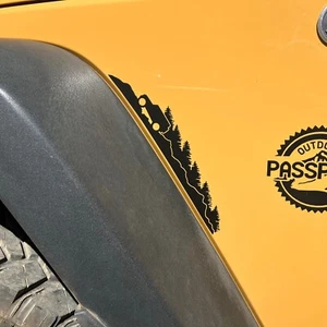 Off Road Trail w/ Trees Decal for Upper Fender of Jeep Wrangler JK (2007-2018) - Picture 1 of 5