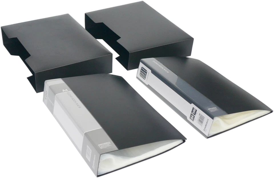 A4 100POCKETS DISPLAY BOOK WITH BOX DOCUMENTS FOLDER~PRESENTATION FILE PORTFOLIO - Image 1 of 4