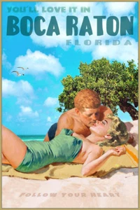 Boca Raton Florida Marilyn Monroe John Kennedy Original Poster Art Print 333 - Picture 1 of 3