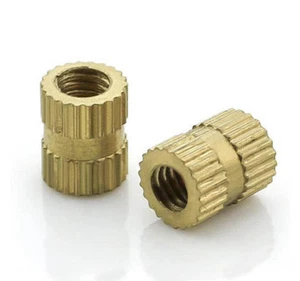 M2 M2.5 M3 M4 M5 M6 Round Brass Threaded Decorative Embedded Knurled Insert Nuts - Picture 1 of 8