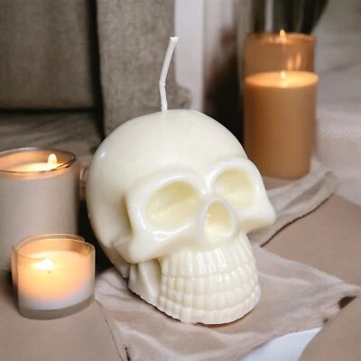 Skull Soy Wax 18oz Handcrafted Candle Choice of Color & Scent - Image 1 of 4