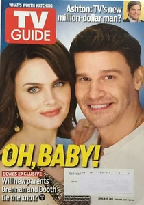 EMILY DESCHANEL & DAVID BOREANAZ "BONES" April 2012 TV GUIDE Magazine - Picture 1 of 1