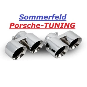 Porsche 997 Turbo MK2 Sport Doppel Endrohre Sport Exhaust Tail Pipe Chrom - Picture 1 of 1