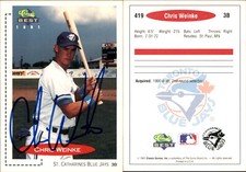 Chris Weinke Signed 1991 Classic Best St. Catharines Blue Jays #6 RC Card