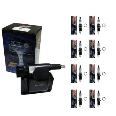 1 bobina de encendido Herko + 8 bujías Autolite Iridium XP para 98-99 Ram 1500 Foto 1 de 4