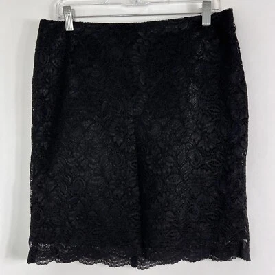 Kenar Skirt Women's Size 8 Knee Length Pencil Black Lace Lined Lightweight - Image 1 of 4