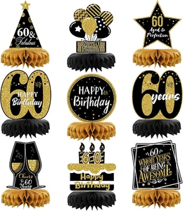 9 Pieces 60Th Birthday Table Decorations 60Th Birthday Centerpieces for Tables 6 - Picture 1 of 12