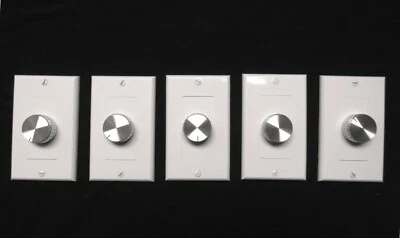 (5) Perilla plateada 30X17 placa de pared blanca para la mayoría del control de volumen del eje de 6 mm Foto 1 de 4