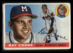 1955 Topps #149 Ray Crone VG-EX White Back Milwaukee Braves - Picture 1 of 2