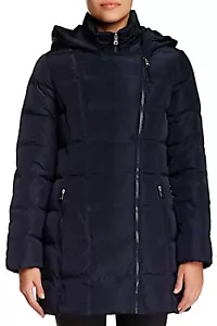 Jessica Simpson Women's Navy XL Funnel Neck Hooded Jacket NEW! - Picture 1 of 3