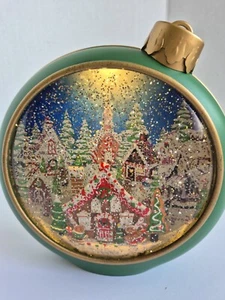 Gingerbread Glitter Christmas Large Table Ornament LIGHT SNOWS Valerie Parr Hill - Picture 1 of 6