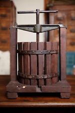 Vintage Fruit Wine Cider Press Cast Iron Wood Grape Press Primitive Kitchen tool