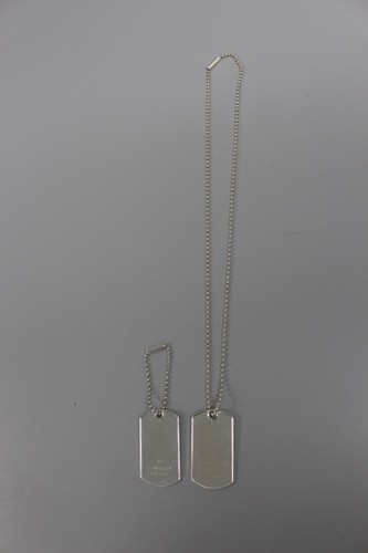 GUCCI Collana con ciondolo in argento sterling con etichetta per cani e portachiavi 23" (C31014801)