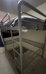 Full Size Metal Silver Loft Bed - Picture 1 of 4