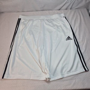 Adidas Men's 3 Stripe D2M Cool Shorts Size XLT TALL White black NWT (37) - Picture 1 of 11