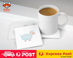 COASTER COFFEE DRINKING MAT|WATERCOLOR LAMB 2 - Imagen 1 de 21