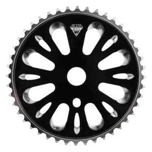 Black Ops Pimp Chainring BLACK OPS 44t 3/32 BLACK/SILVER - Picture 1 of 6