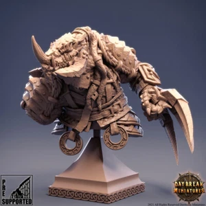 Bust Orc Warrior, Dungeons and Dragons, Unpainted RPG Fantasy Miniature, 75mm - Picture 1 of 2