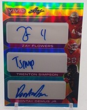 2023 Vivid Blue TRIO AUTO ZAY FLOWERS TRENTON SIMPSON DONTAY DEMIS JR   #1/1 