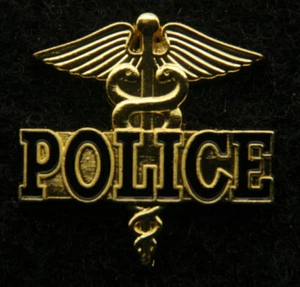POLIZEI CADUCEUS MEDIZINISCHES REVERS Hut Pin Up PD EMS EMT MEDIZIN KRANKENHAUS DOC KRANKENSCHWESTER WOW - Bild 1 von 9