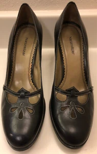 Naturalizer schwarze Lederschuhe 10 W D C 3 1/4" Absätze/am Auto & hinten getragen! - Bild 1 von 6