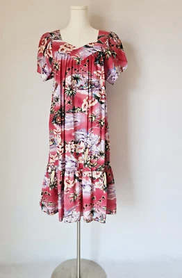 Vestido midi con capas de playa tropical de Jade Fashions Hawaii Muu manga regazada S Foto 1 de 4