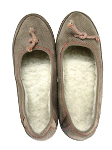 LL Bean HearthsideSuede Slippers Womens Size 6 Brown Coral Slip On House Shoes - Picture 1 of 8