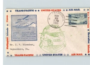 C-25 Correo aéreo CHINA CLIPPER, Servicio de correo aéreo transpacífico, 22 de noviembre de 1935 Primera D - Imagen 1 de 1