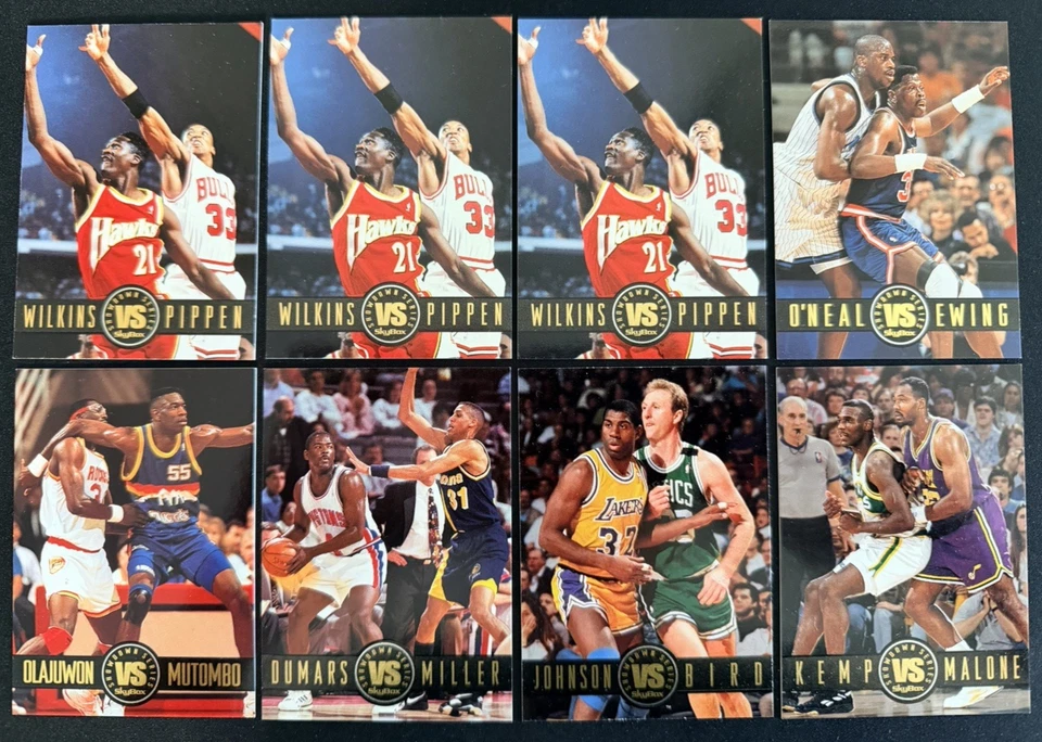 Skybox NBA 1994 lote de 8 tarjetas insertadas serie Showdown Magic Bird Pippen Shaq Foto 1 de 1