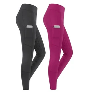 Leggings de equitación para mujer pantalones de equitación silicona ribete completo Ella ELT asfalto gris rosa 34-48 - Imagen 1 de 9