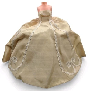 Vtg 60s Madame Alexander Ivory Taffeta Strapless Gown Dress fits 20" Cissy Doll - Picture 1 of 7