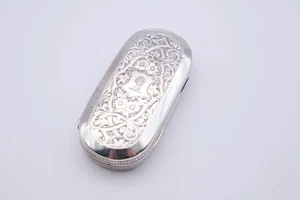 Lovely Antique Victorian Silver Oval Cigarette Case Hallmarked Chester 1883 - Picture 1 of 12
