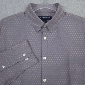 Mizzen Main Hemd Herren Medium grau Leeward Trim Performance Blumen Punkte Freizeit - Bild 1 von 10