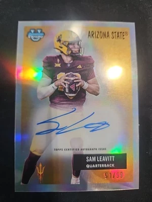 Fútbol americano Bowman Chrome U 2025 Sam Leavitt #55AV-SL 1955 Bowman con tarjeta automática/99 Foto 1 de 4