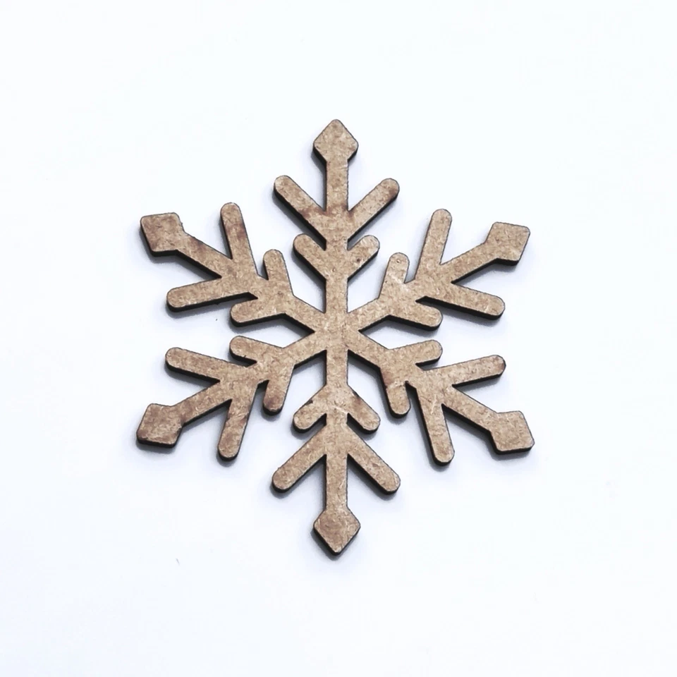 Wooden MDF Snowflake Craft Shape Tags Embellishments Christmas Card Hand Shape - Image 1 of 1