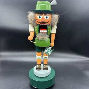 Vintage Erzgebirgische Weihnachten drehbarer musikalischer Oktoberfest Nussknacker 12 Zoll - Bild 1 von 10