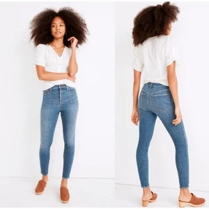 Madewell Women's 10" High Rise Skinny Crop Denim Jeans Bradfield Wash Size 27 - Picture 1 of 14