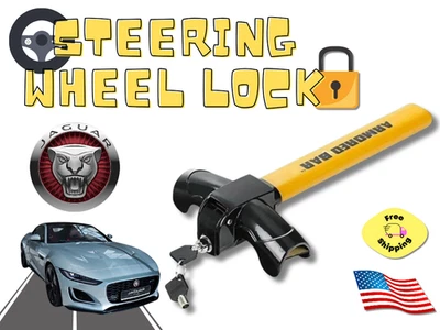 For all JAGUAR Cars Steering Wheel Lock Twin Hooks Yellow – Performance & Safety - Image 1 of 4