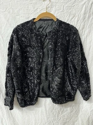 Cárdigan vintage de lentejuelas negras S Foto 1 de 4